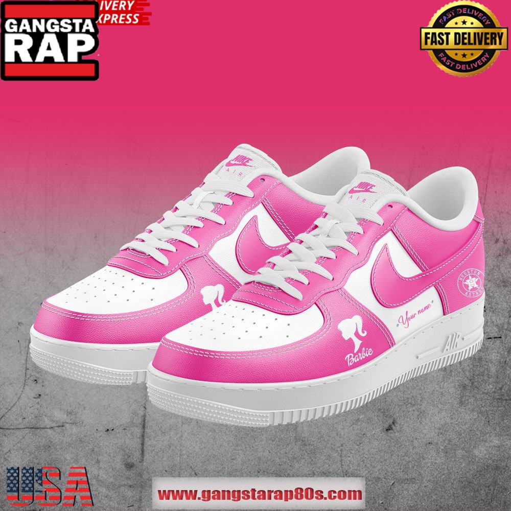Houston Astros x Barbie Night Game Air Force 1 Sneakers Shoes Houston Astros x Barbie Night Game Air Force 1 Sneakers Shoes
