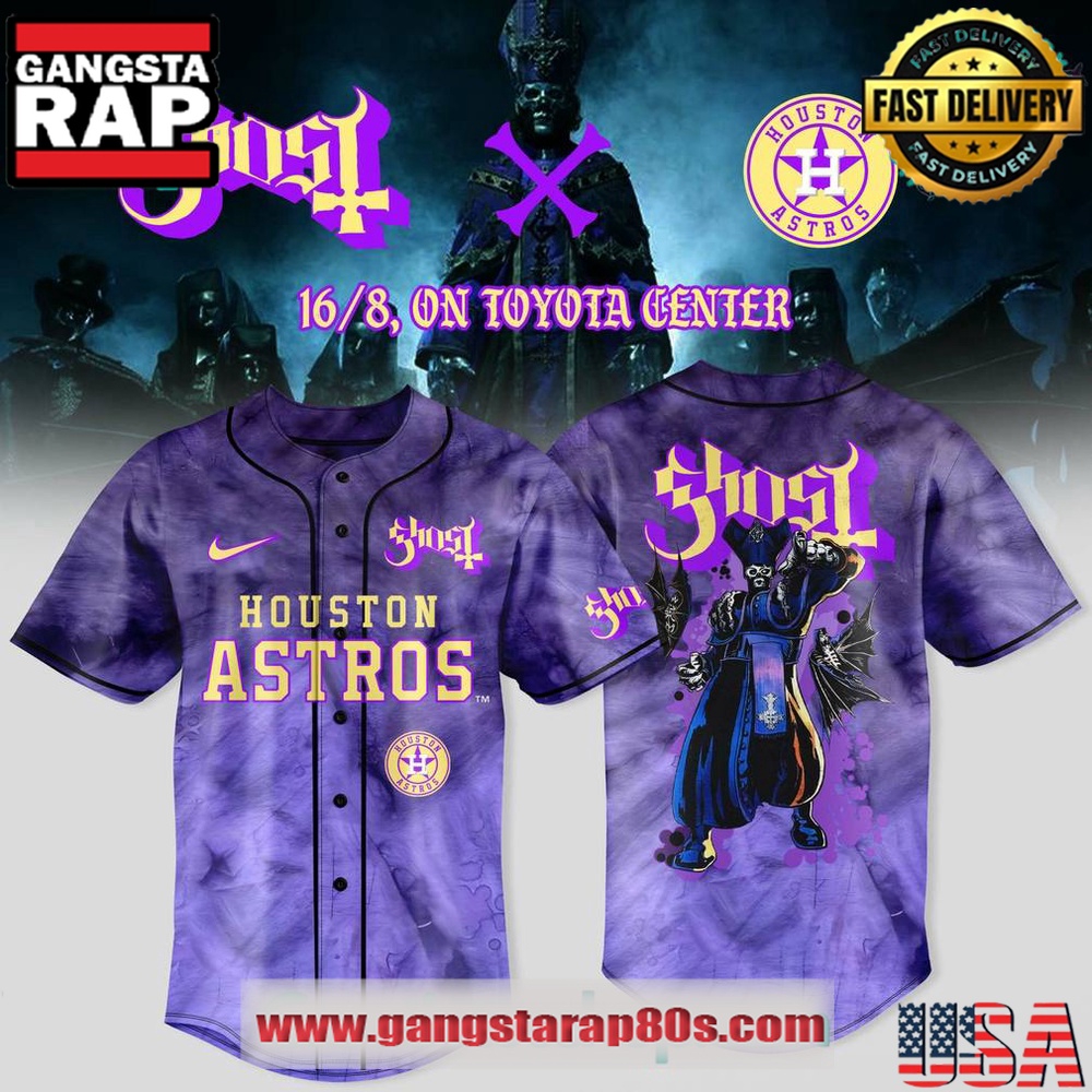 Houston Astros x Ghost Band Special Baseball Jersey Shirt Houston Astros x Ghost Band Special Baseball Jersey Shirt