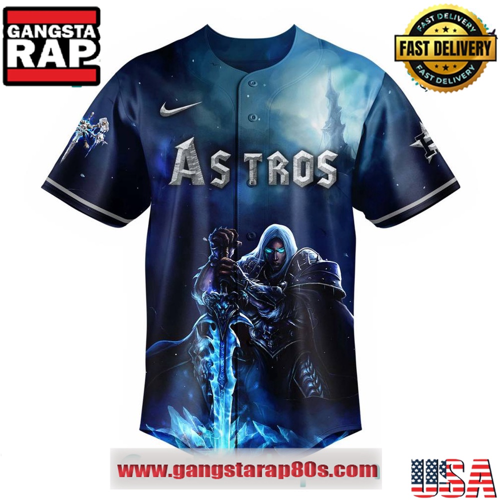 Houston Astros x Warcraft Wrath of the Lich King Baseball Jersey Shirt Houston Astros x Warcraft Wrath of the Lich King Baseball Jersey Shirt