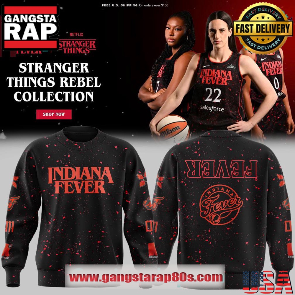 Indiana Fever x Stranger Things Rebel Swingman Limited Edition Sweatshirt Indiana Fever x Stranger Things Rebel Swingman Limited Edition Sweatshirt