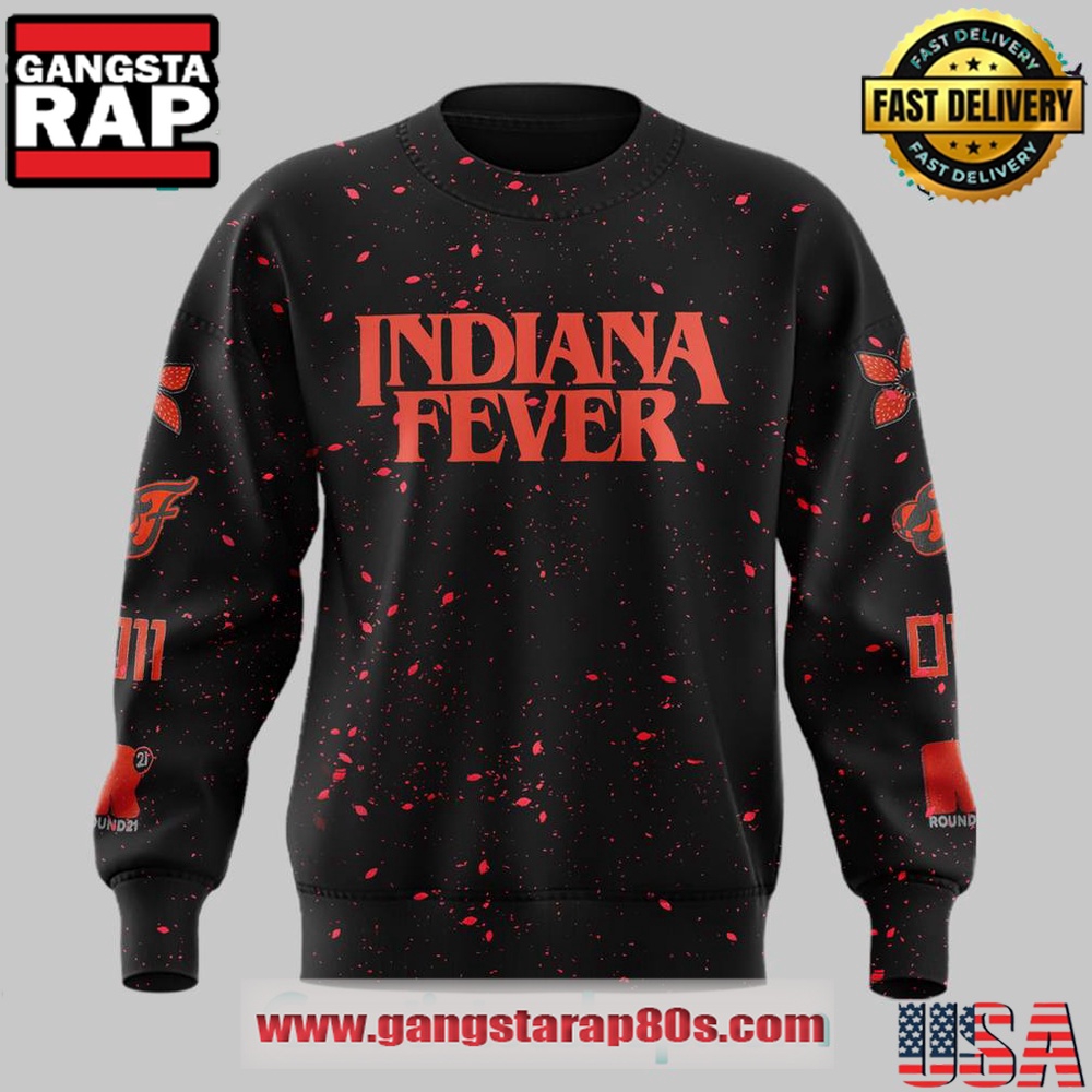 Indiana Fever x Stranger Things Rebel Swingman Limited Edition Sweatshirt Indiana Fever x Stranger Things Rebel Swingman Limited Edition Sweatshirt