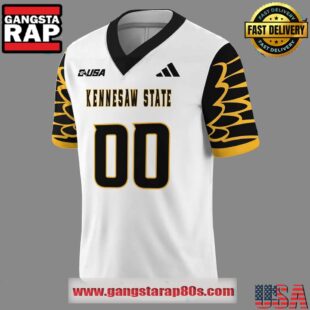 Kennesaw State Owls White Uniform Custom Football Jersey