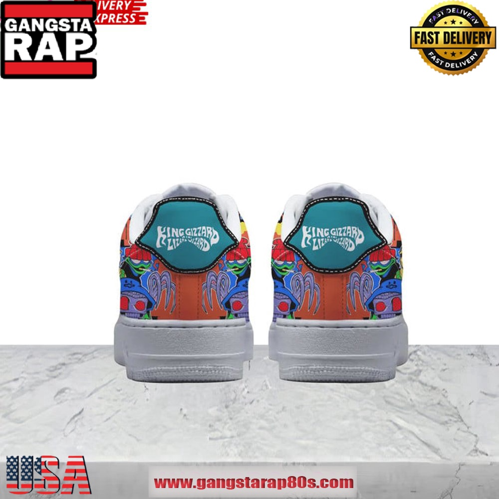 King Gizzard & The Lizard Wizard Nike Air Force 1 Sneakers Shoes King Gizzard & The Lizard Wizard Nike Air Force 1 Sneakers Shoes