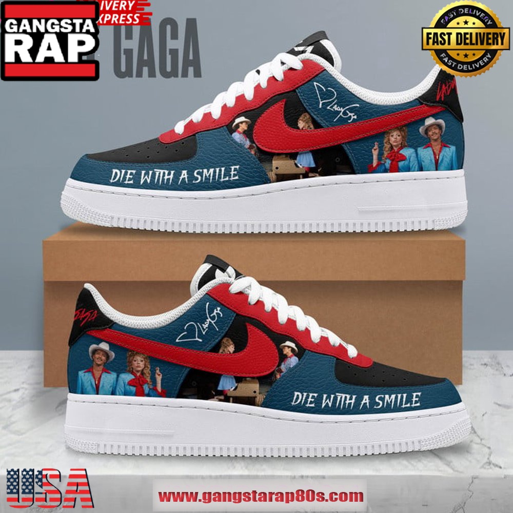 Lady Gaga Die With A Smile Limited Edition Air Force 1 Sneakers Shoes Lady Gaga Die With A Smile Limited Edition Air Force 1 Sneakers Shoes