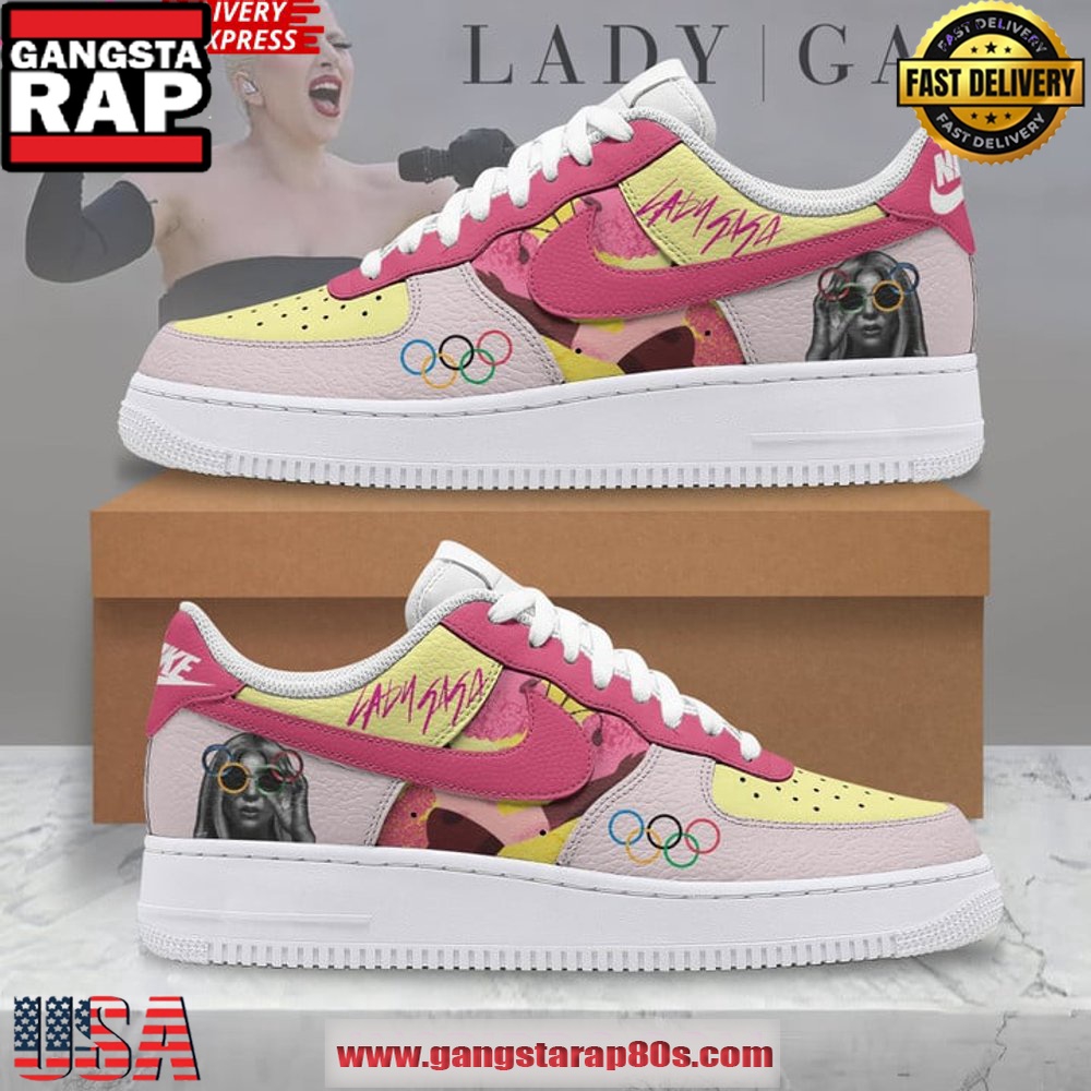 Lady Gaga Olympic Paris Limited Edition Air Force 1 Sneakers Shoes Lady Gaga Olympic Paris Limited Edition Air Force 1 Sneakers Shoes