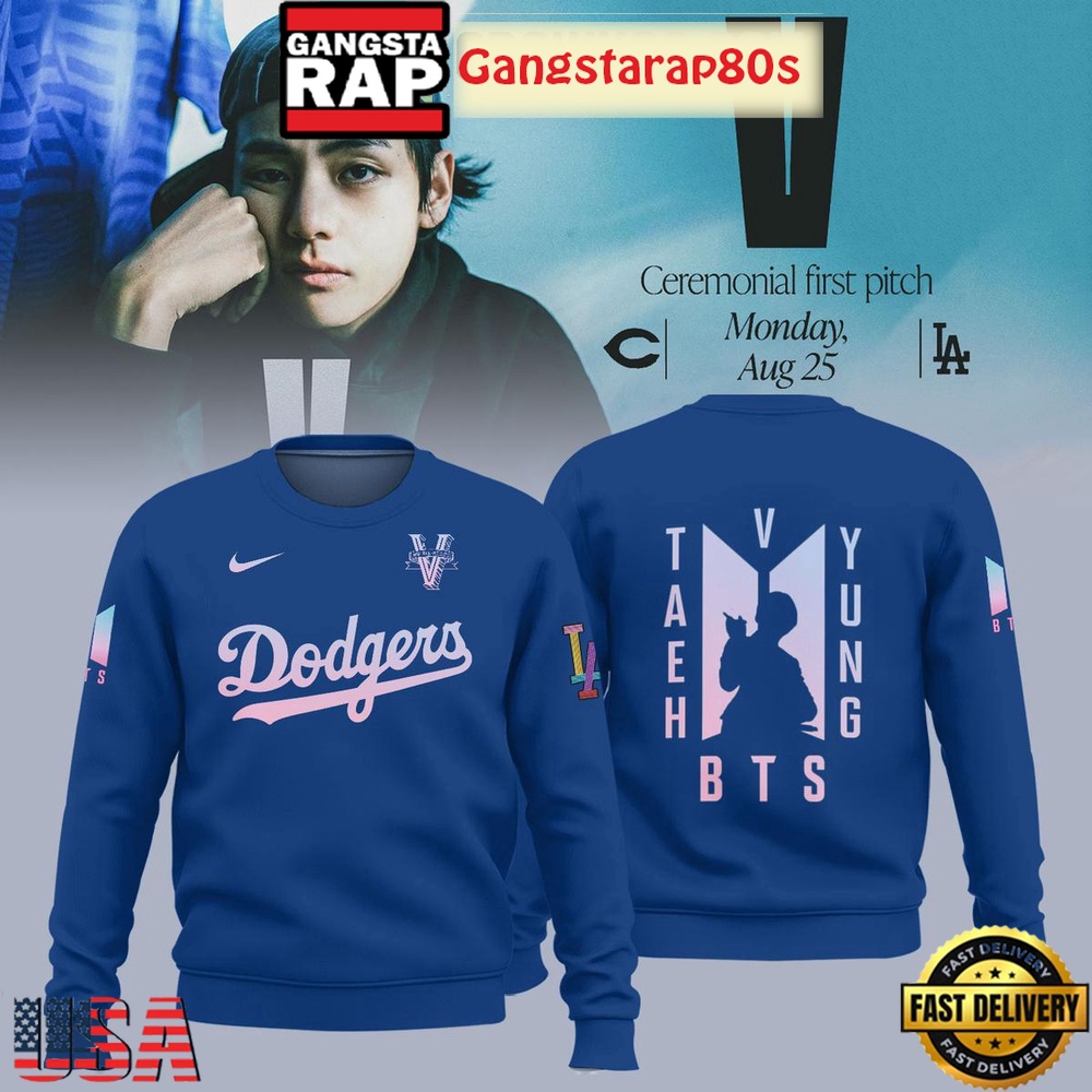 Los Angeles Dodgers Collab V BTS 2025 Unisex Hoodie Los Angeles Dodgers Collab V BTS 2025 Unisex Hoodie
