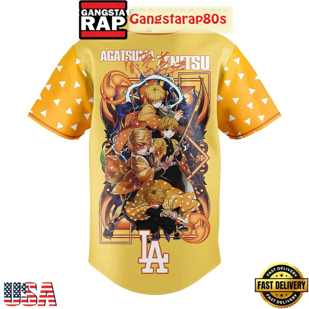 Los Angeles Dodgers x Agatsuma Zenitsu Demon Slayer Infinity Catsle 2025 Special Baseball Jersey Los Angeles Dodgers x Agatsuma Zenitsu Demon Slayer Infinity Catsle 2025 Special Baseball Jersey