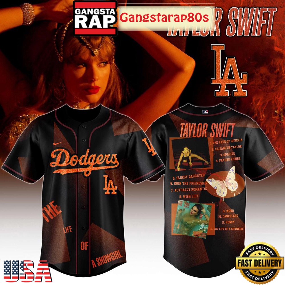 Los Angeles Dodgers x Taylor Swift Showgirl Era Special Baseball Jersey Los Angeles Dodgers x Taylor Swift Showgirl Era Special Baseball Jersey