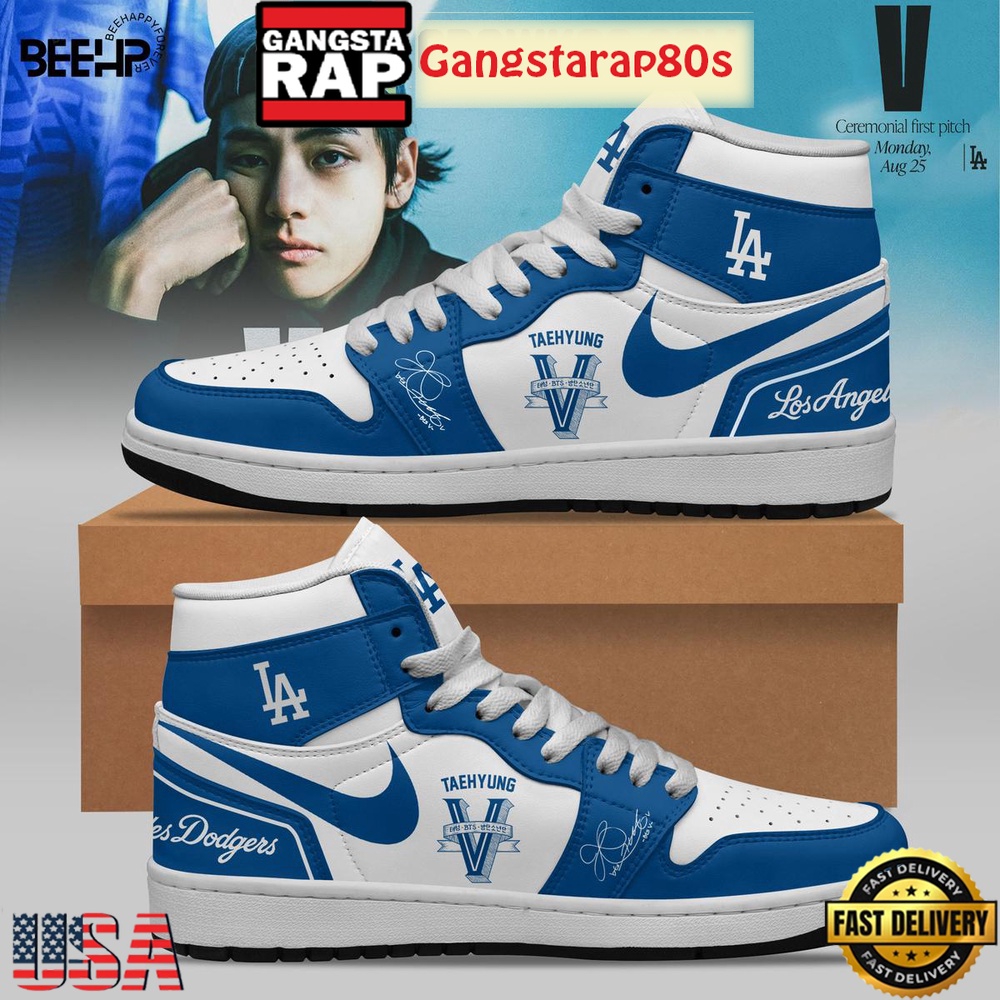 Los Angeles Dodgers x V BTS Air Jordan 1 Shoes Running Sneakers Los Angeles Dodgers x V BTS Air Jordan 1 Shoes Running Sneakers