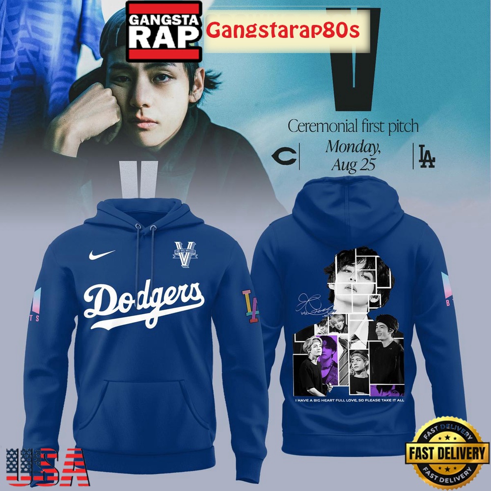 Los Angeles Dodgers x V Taehyung 95 Limited Unisex Hoodie Los Angeles Dodgers x V Taehyung 95 Limited Unisex Hoodie