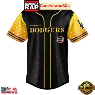 Los Angeles Dodgers x Zenitsu Infinity Castle Baseball Jersey