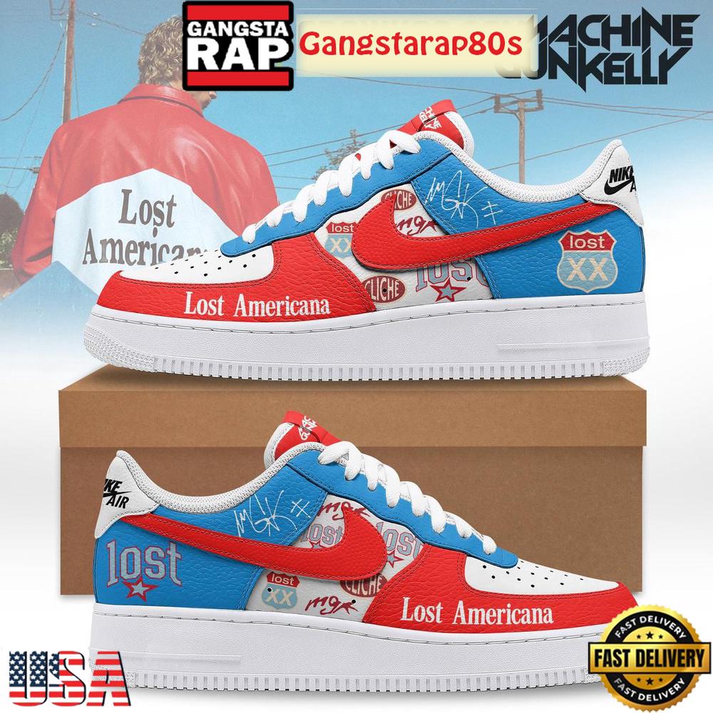 Machine Gun Kelly Lost Americana Air Force 1 Running Sneakers Shoes Machine Gun Kelly Lost Americana Air Force 1 Running Sneakers Shoes
