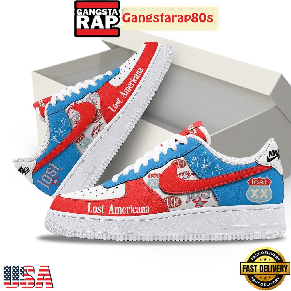 Machine Gun Kelly Lost Americana Air Force 1 Running Sneakers Shoes Machine Gun Kelly Lost Americana Air Force 1 Running Sneakers Shoes