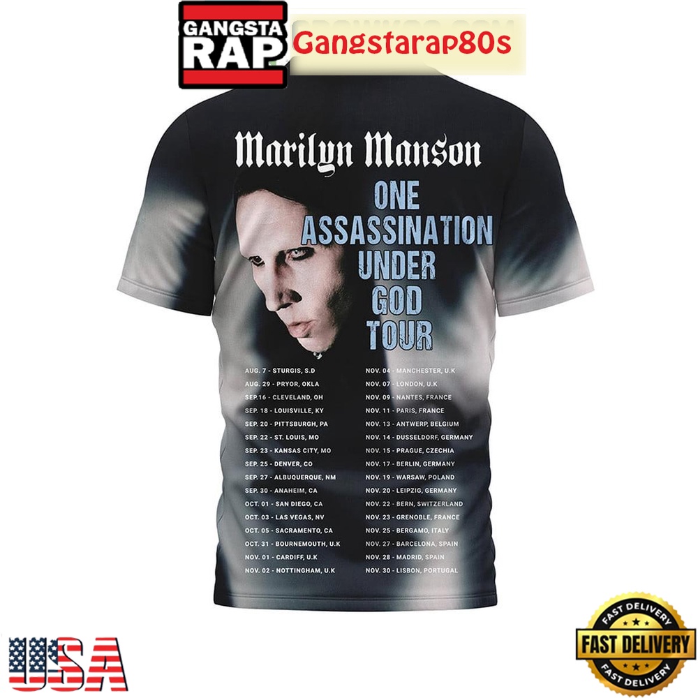 Marilyn Manson One Assassination Under God Limited Edition Tour Shirt Marilyn Manson One Assassination Under God Limited Edition Tour Shirt