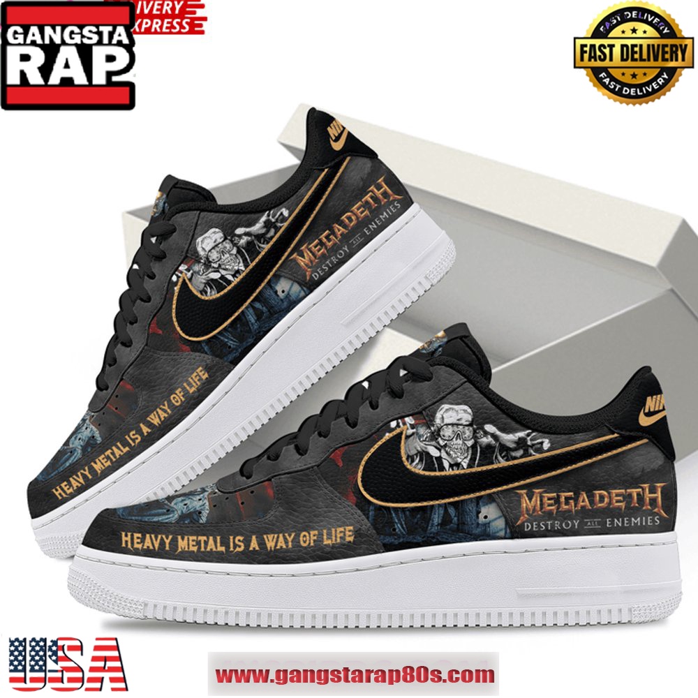 Megadeth Destroy All Enemies Limited Edition Air Force 1 Running Sneakers Shoes