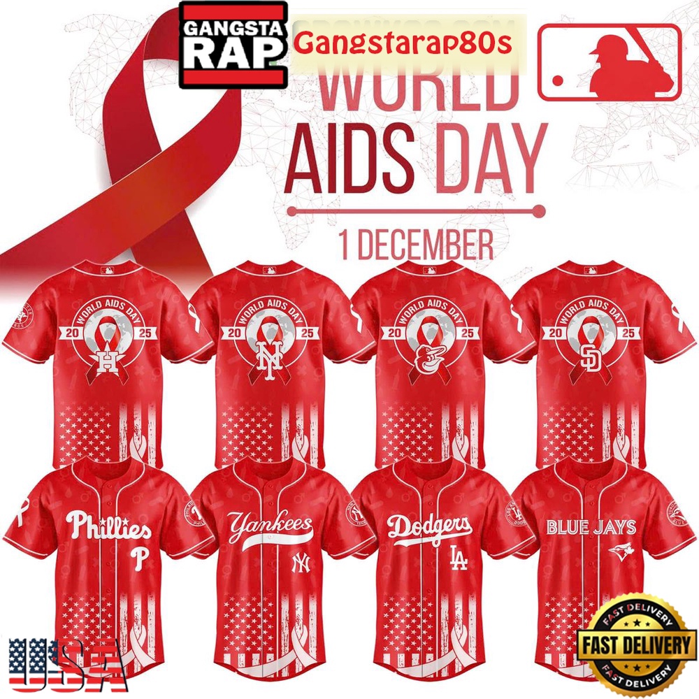 MLB All Team x World Aids Day 2025 Special Baseball Jersey MLB All Team x World Aids Day 2025 Special Baseball Jersey