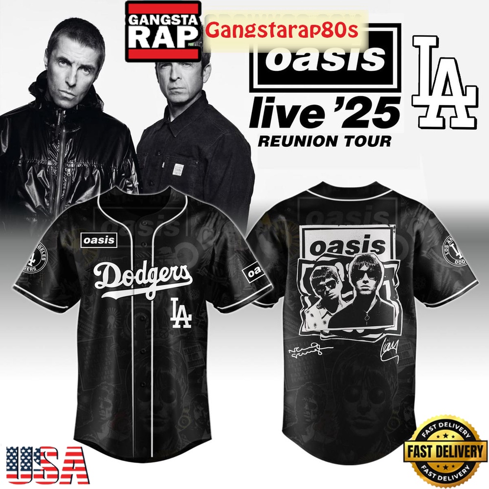 MLB All Teams x Oasis Reunion Tour Live '25 Baseball Jersey MLB All Teams x Oasis Reunion Tour Live '25 Baseball Jersey