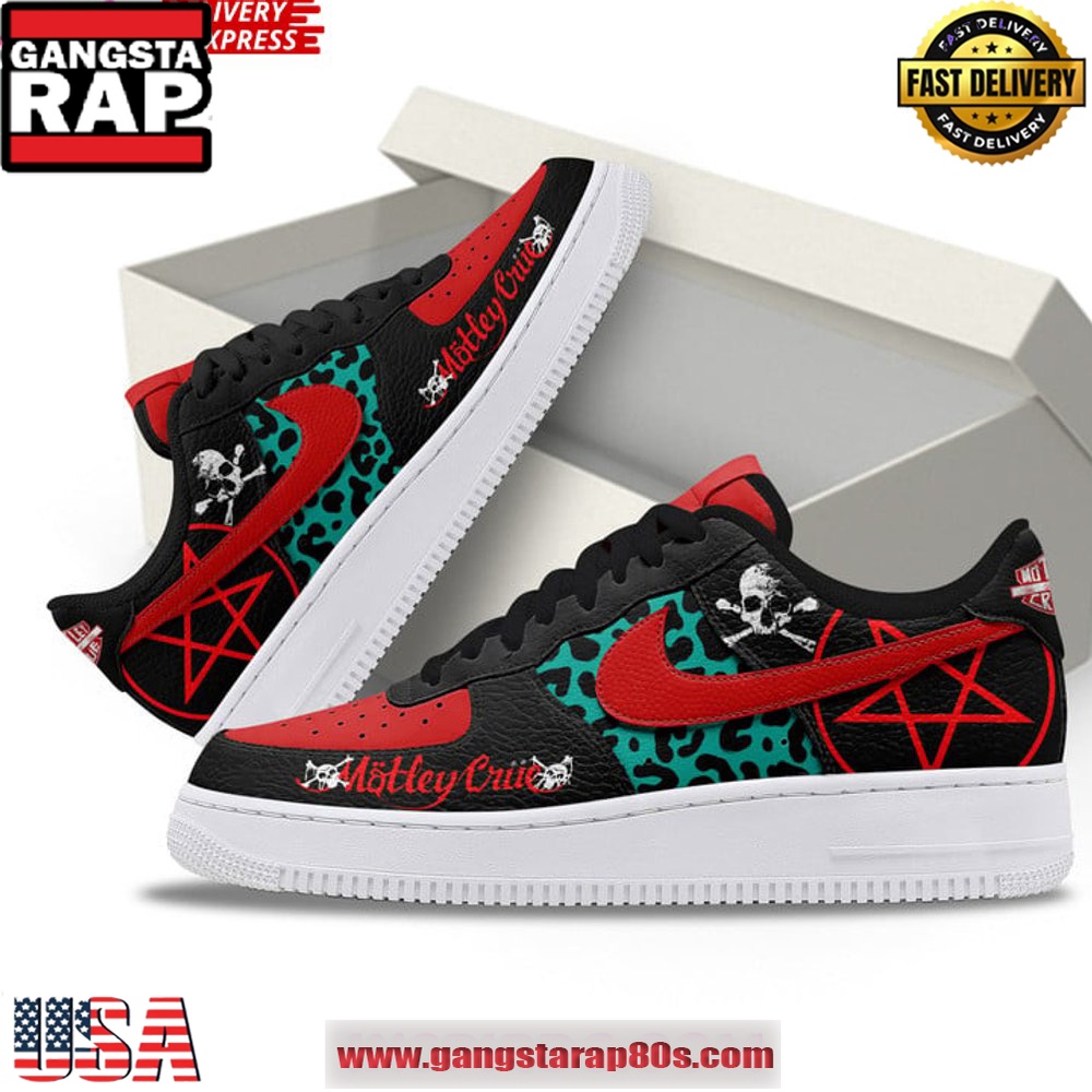 Motley Crue Limited Edition Air Force 1 Running Sneakers Shoes Motley Crue Limited Edition Air Force 1 Running Sneakers Shoes