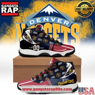 NBA Denver Nuggets Finals Champions Pesonalized Red Air Jordan 11 Sneakers Shoes
