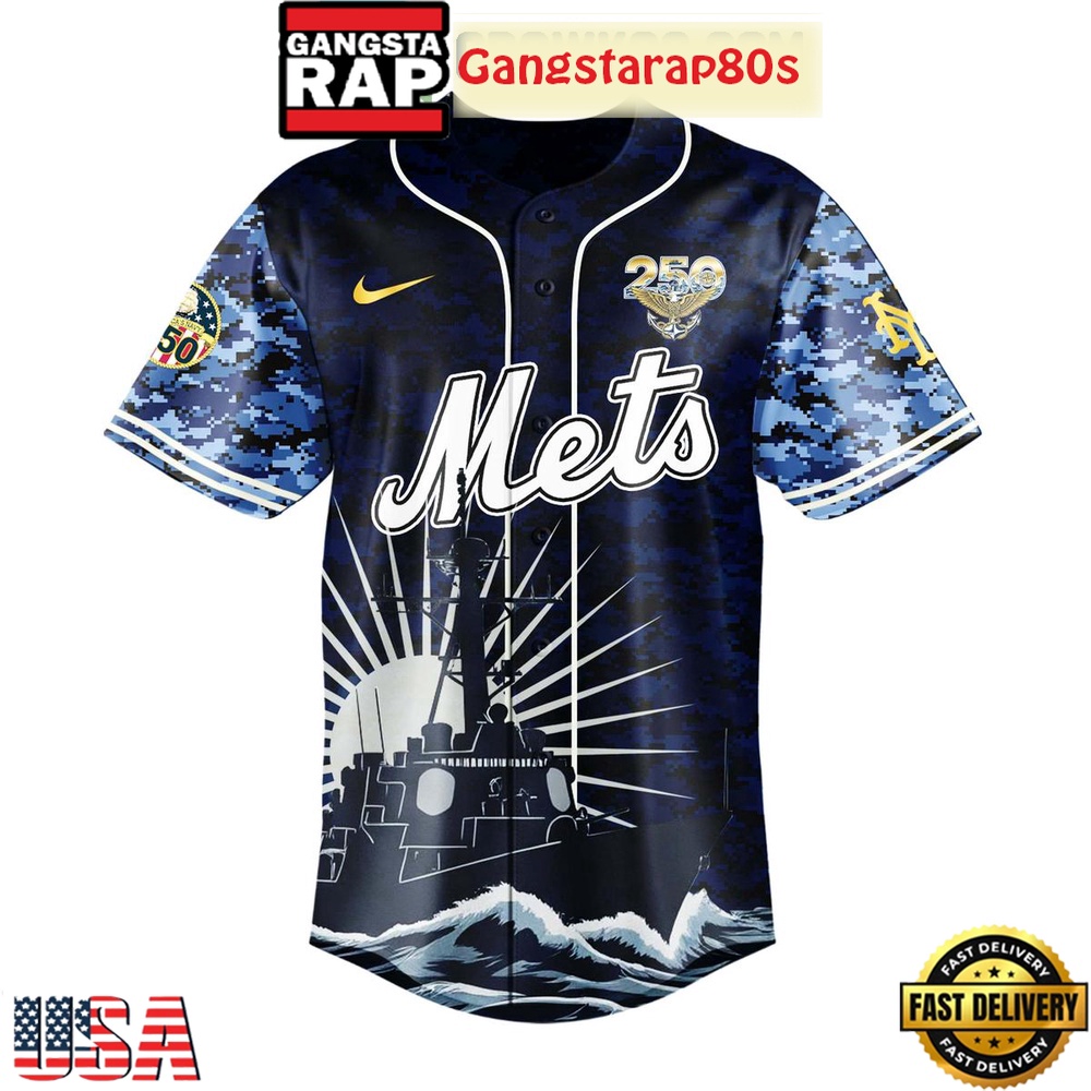 New York Mets Celebration Happy Birthday US Navy 250 Years 2025 Special Baseball Jersey New York Mets Celebration Happy Birthday US Navy 250 Years 2025 Special Baseball Jersey