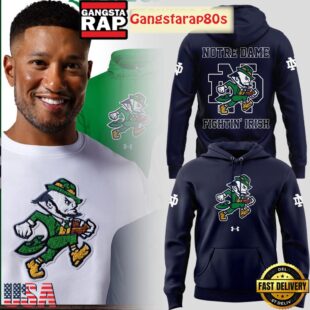 Notre Dame Fighting Irish Leprechaun New Logo Navy Unisex Hoodie