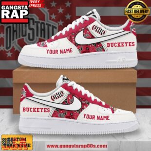 Ohio State Buckeyes Customize Air Force 1 Sneakers Shoes
