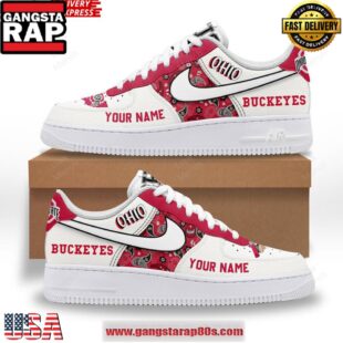 Ohio State Buckeyes Customize Air Force 1 Sneakers Shoes