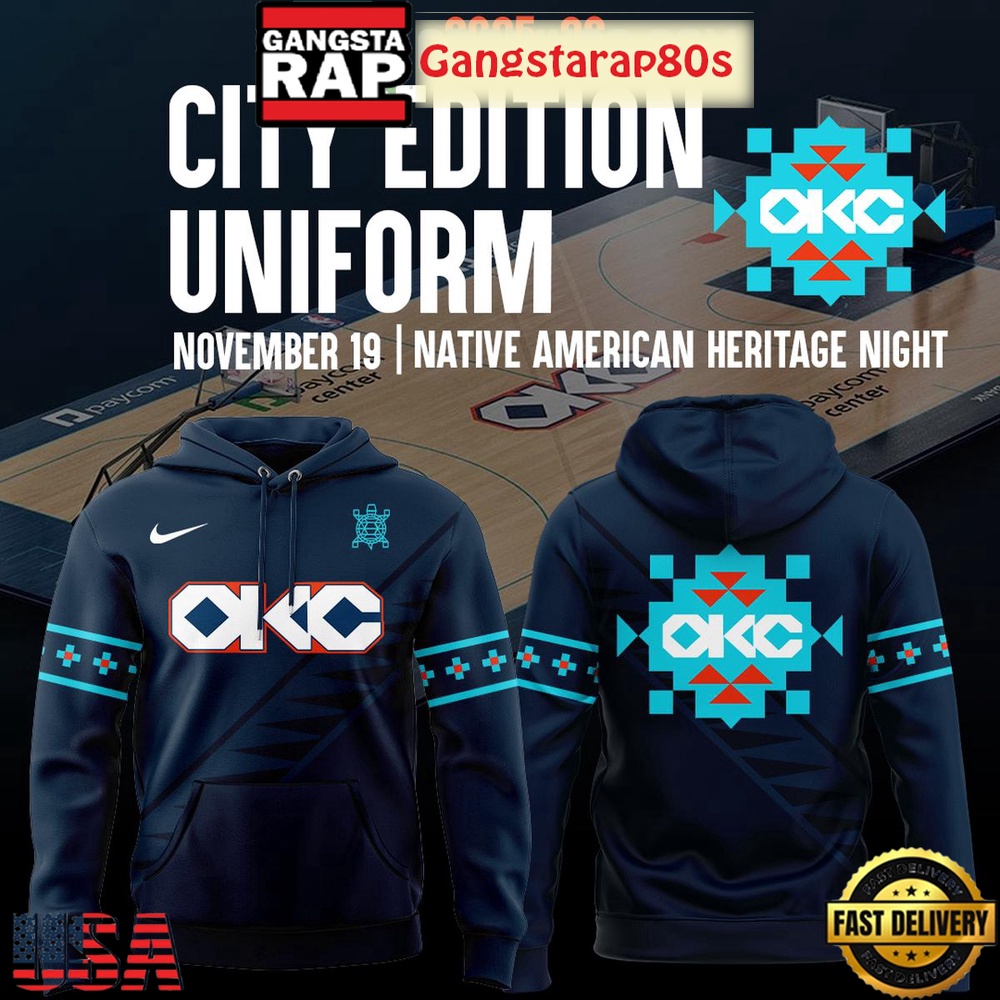 Oklahoma City Thunder New Uniform Native American Heritage Unisex Hoodie Oklahoma City Thunder New Uniform Native American Heritage Unisex Hoodie