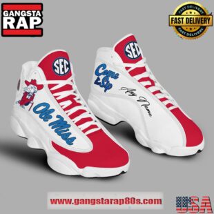 Ole Miss Rebels Custom Name Air Jordan 13 Sneakers Shoes