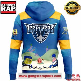 Pensacola Ice Flyers x Spongebob Squarepants Limited Edition Hoodie Shirt