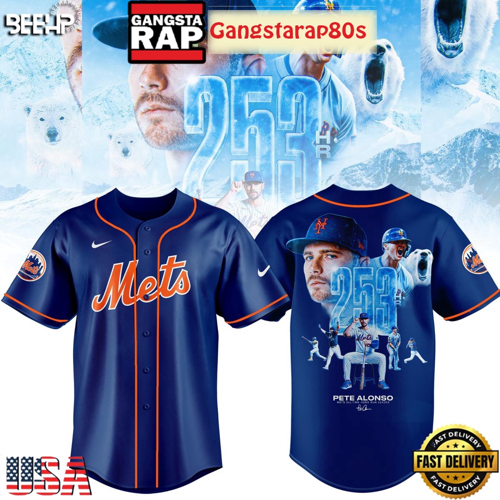 Pete Alonso Hit Home Run 253 Limited Edition Baseball Jersey Pete Alonso Hit Home Run 253 Limited Edition Baseball Jersey