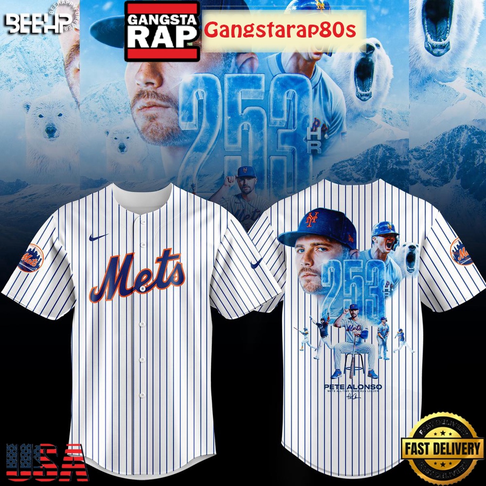 Pete Alonso Hit Home Run 253 Limited Edition Baseball Jersey Pete Alonso Hit Home Run 253 Limited Edition Baseball Jersey