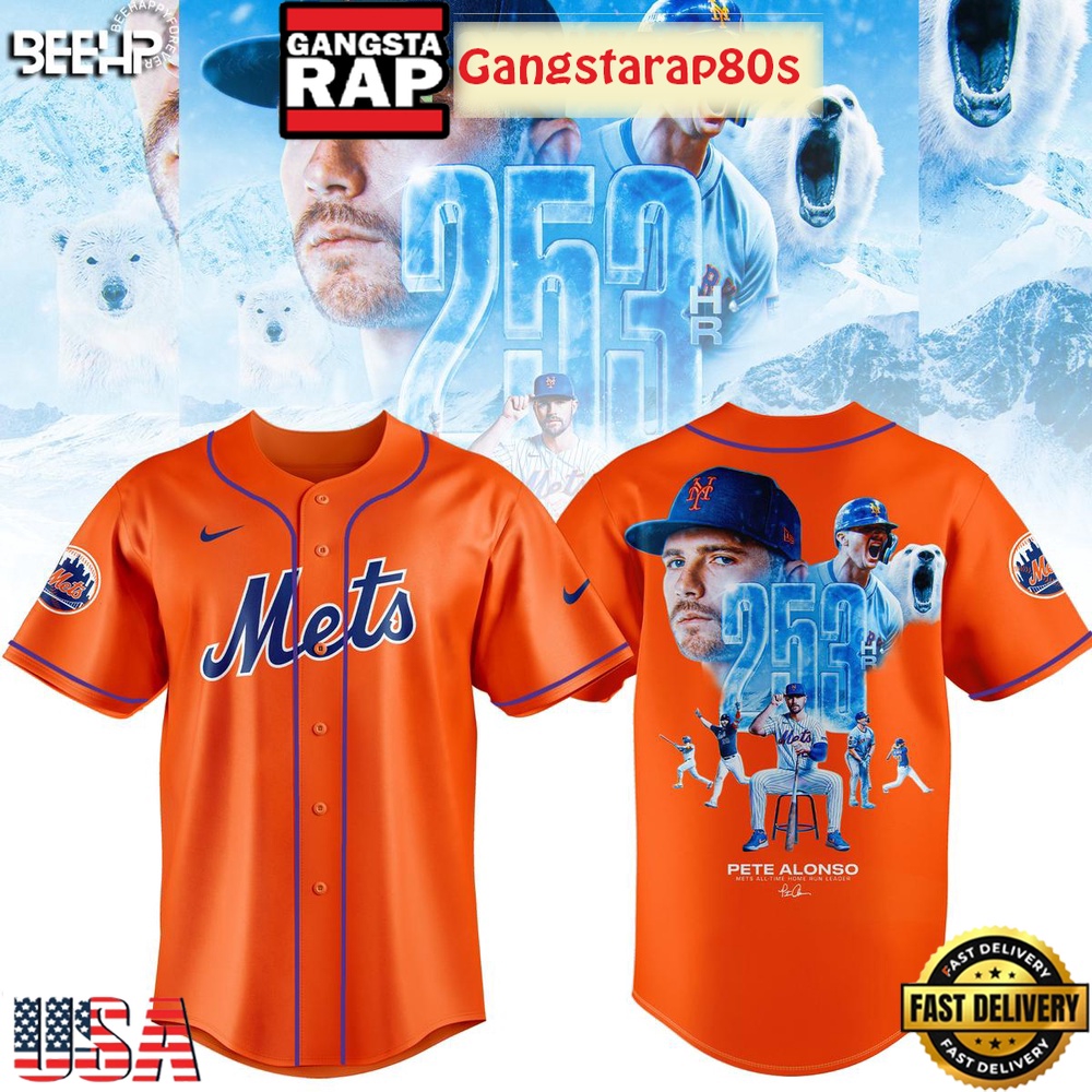 Pete Alonso Hit Home Run 253 Limited Edition Baseball Jersey Pete Alonso Hit Home Run 253 Limited Edition Baseball Jersey