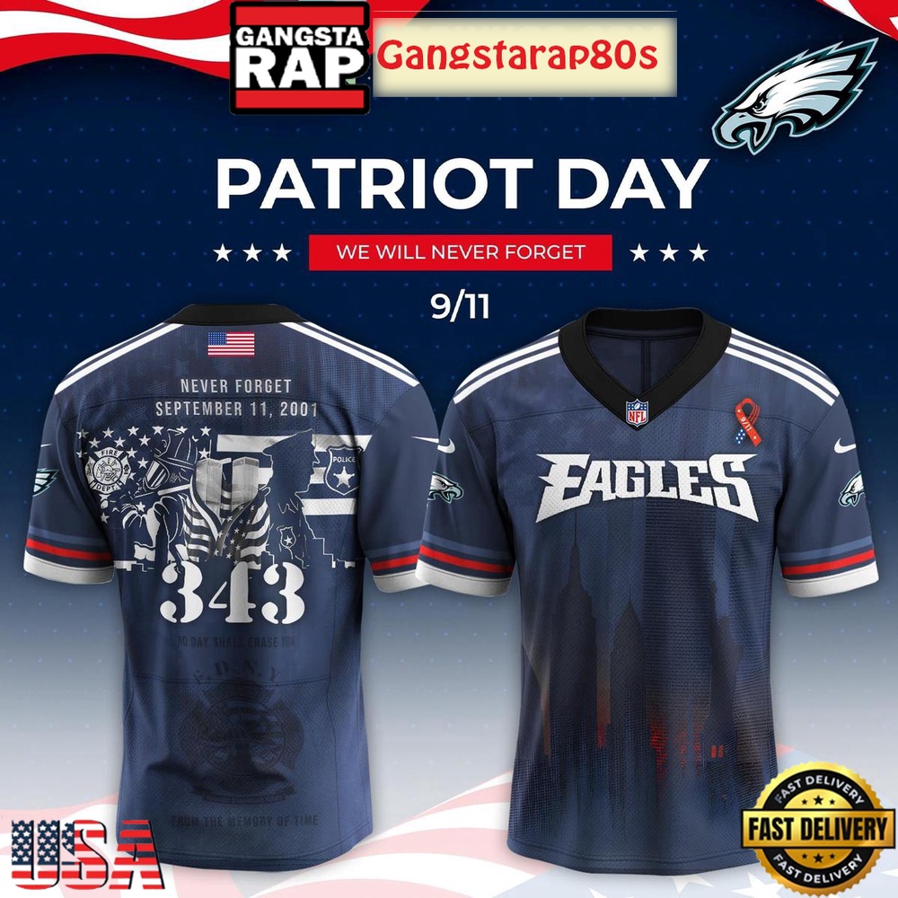 Philadelphia Eagles x Never Forget 9_11 Tribute Football Special Baseball Jersey Philadelphia Eagles x Never Forget 9_11 Tribute Football Special Baseball Jersey