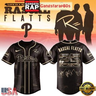 Philadelphia Phillies Celebrating Rascal Flatts 25 Years Tour Baseball Jersey