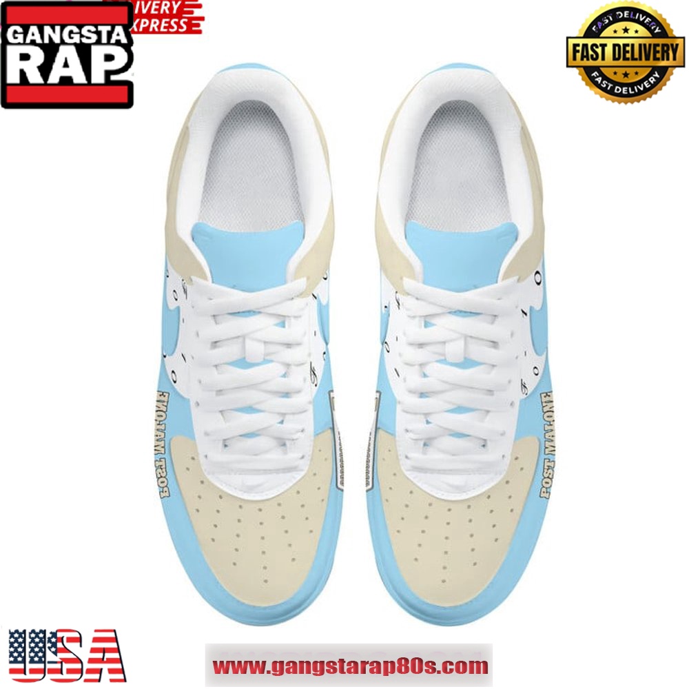 Post Malone Style Limited Edition Air Force 1 Sneakers Shoes Post Malone Style Limited Edition Air Force 1 Sneakers Shoes
