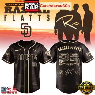 San Diego Padres Celebrating Rascal Flatts 25 Years Tour Baseball Jersey