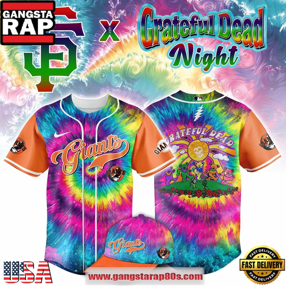San Francisco Giants Grateful Dead Night Limited Edition Tie-Dye Baseball Jersey San Francisco Giants Grateful Dead Night Limited Edition Tie-Dye Baseball Jersey
