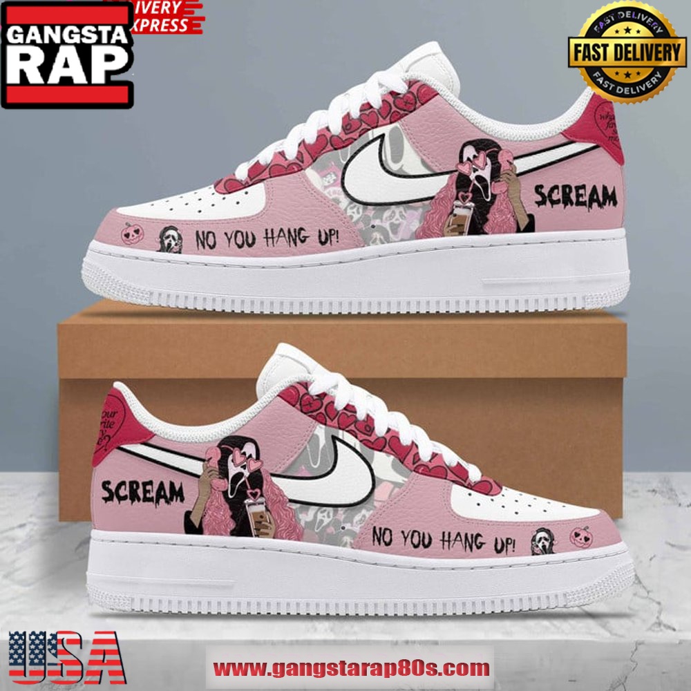 Scream No You Hang Up Limited Edition Air Force 1 Running Sneakers Shoes Scream No You Hang Up Limited Edition Air Force 1 Running Sneakers Shoes