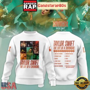 Taylor Swift New Album 2025 The Life Of A Showgirl White Unisex Hoodie