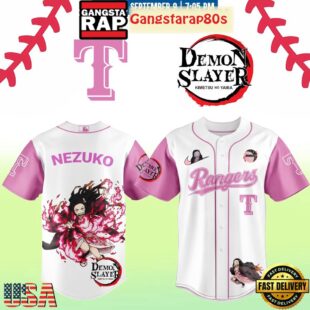 Texas Rangers Nezuko Demon Slayer 2025 Limited Edition Baseball Jersey