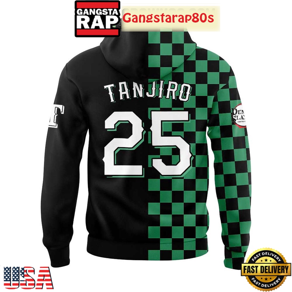 Texas Rangers x Demon Slayer Tanjiro Unisex Hoodie