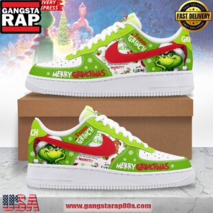 The Grinch Merry Grinchmas Limited Edition Air Force 1 Running Sneakers Shoes