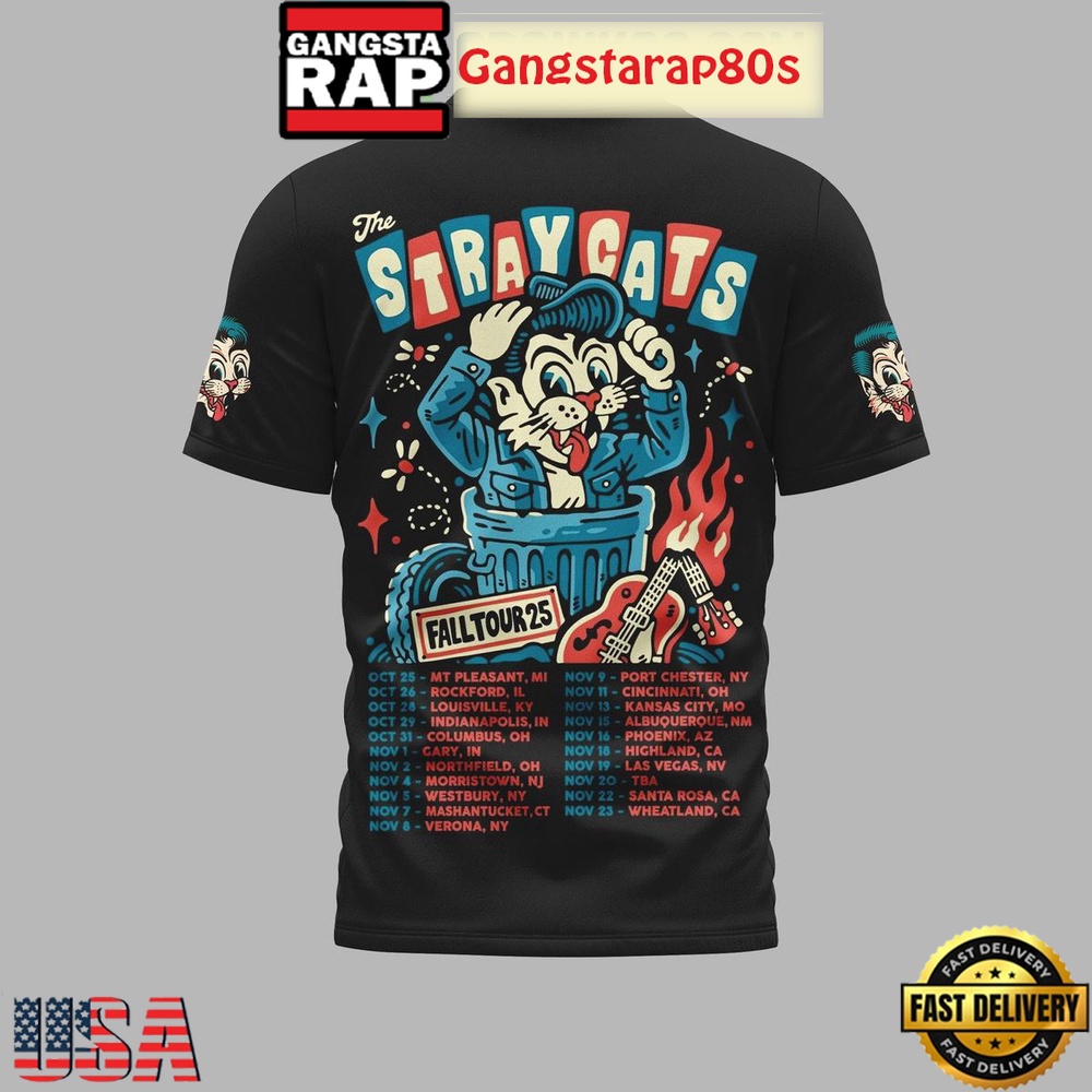 The Straycats Fall Tour 2025 Limited Edition T Shirt The Straycats Fall Tour 2025 Limited Edition T Shirt