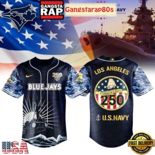 Toronto Blue Jays Celebration Happy Birthday US Navy 250 Years 2025 Special Baseball Jersey