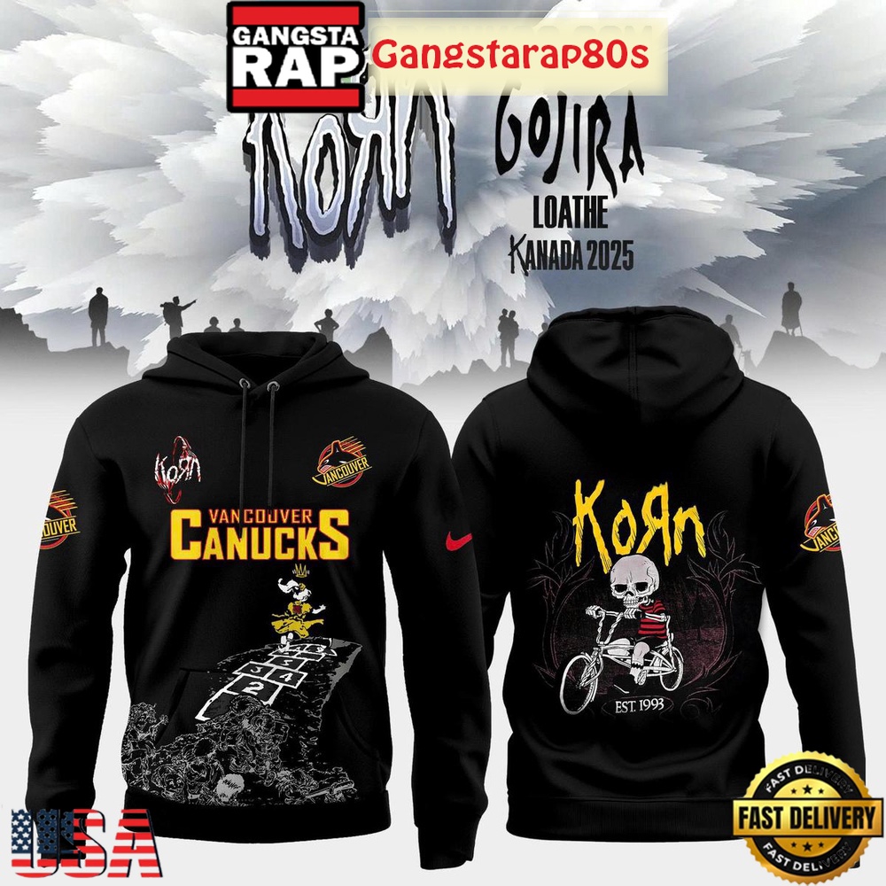 Vancouver Canucks x Korn Kanada Tour 2025 Special Unisex Hoodie Vancouver Canucks x Korn Kanada Tour 2025 Special Unisex Hoodie