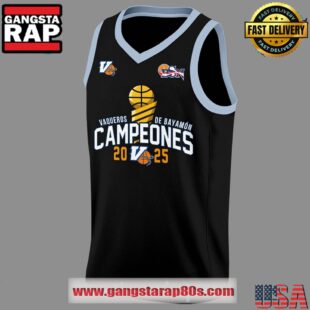 Vaqueros de Bayamon Champions Baloncesto Superior Nacional 2025 Black Basketball Jersey