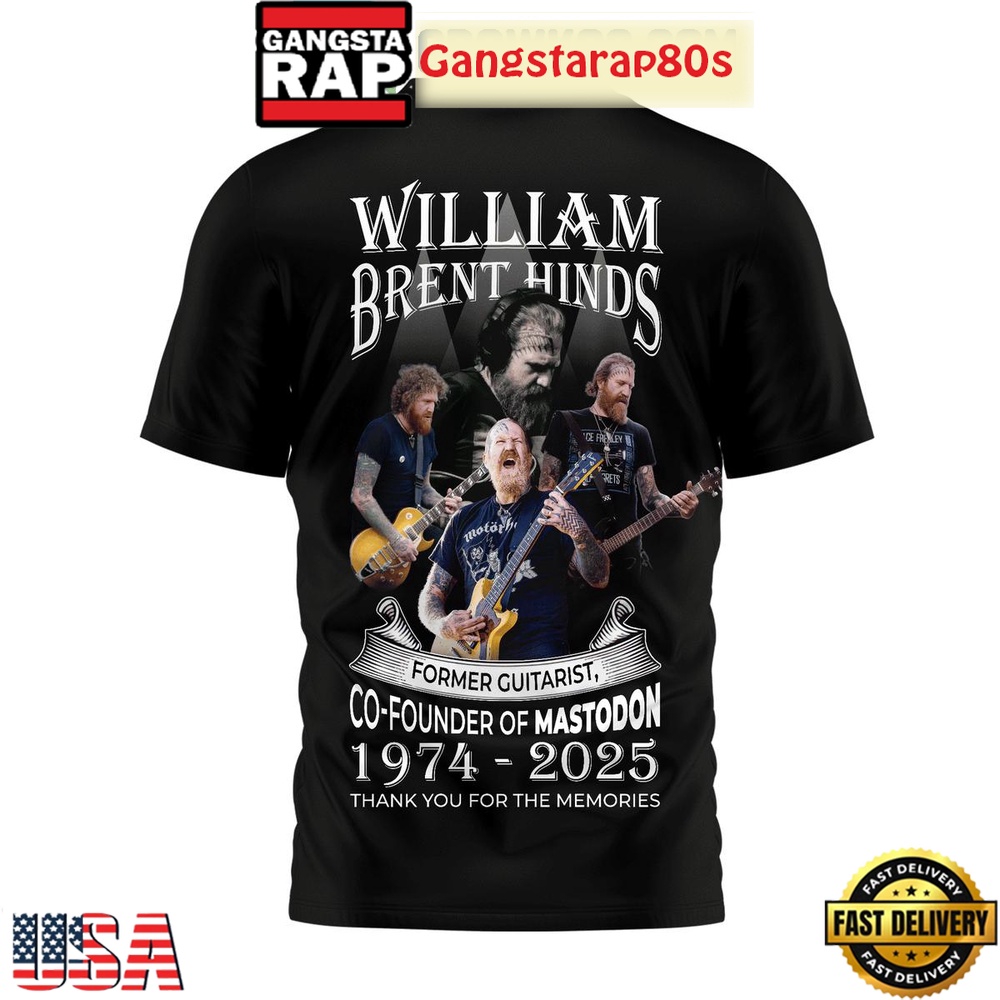 William Brent Hinds Mastodon Memories 2025 Special 3D Shirt William Brent Hinds Mastodon Memories 2025 Special 3D Shirt