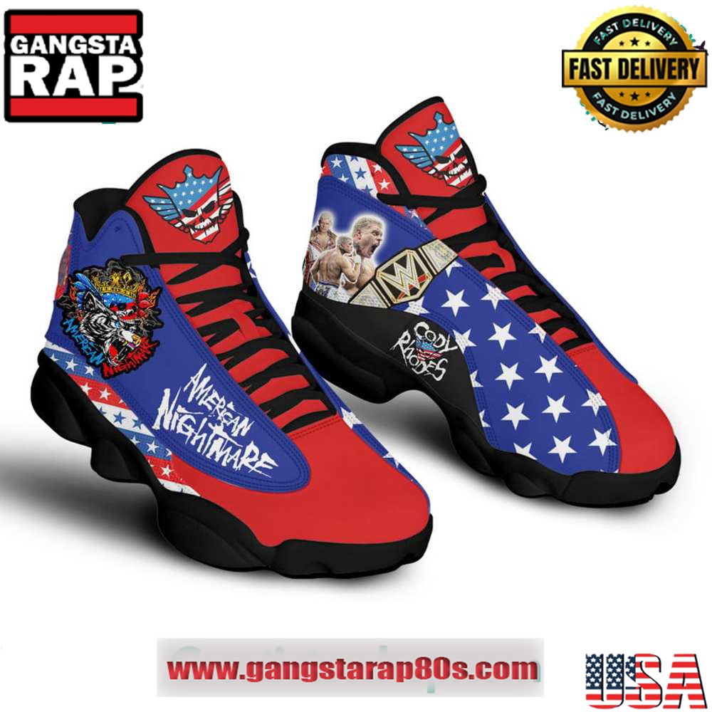 WWE Cody Rhodes American Nightmare Air Jordan 13 Sneakers Shoess WWE Cody Rhodes American Nightmare Air Jordan 13 Sneakers Shoess