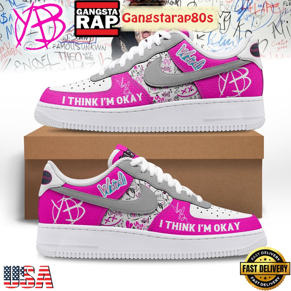 Yungblud I Think I’m Okay Limited Edition Air Force 1 Sneakers Shoes Yungblud I Think I’m Okay Limited Edition Air Force 1 Sneakers Shoes